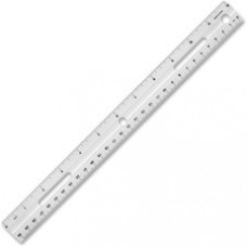 Business Source 12" Plastic Ruler - 12" Length 1.3" Width - 1/16 Graduations - Metric, Imperial Measuring System - Plastic - 1 / Each - White