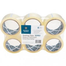 Business Source 3" Core Sealing Tape - 1.88" Width x 55 yd Length - 3" Core - Pressure-sensitive Poly - 2 mil - Adhesive Backing - 6 / Pack - Clear