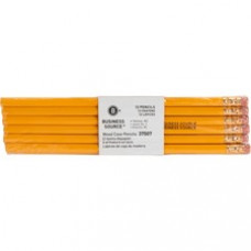 Business Source Woodcase No. 2 Pencils - #2 Lead - Yellow Wood Barrel - 12 / Dozen