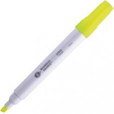 Business Source Chisel Tip Yellow Value Highlighter - Chisel Marker Point Style - Yellow - White Barrel - 12 / Dozen