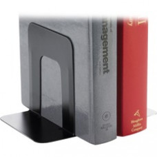 Business Source Heavy-gauge Steel Book Supports - 5.3" Height x 5" Width x 4.8" Depth - Desktop - Black - Steel - 2 / Pair