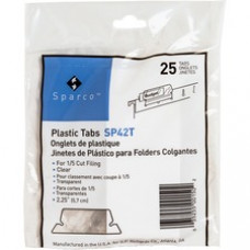 Business Source Plastic Clear Tabs - 25 Tab(s)2.25
