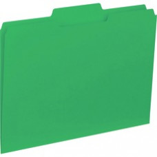 Business Source 1/3-cut Colored Interior File Folders - Letter - 8 1/2" x 11" Sheet Size - 1/3 Tab Cut - Assorted Position Tab Location - 11 pt. Folder Thickness - Green - Recycled - 100 / Box