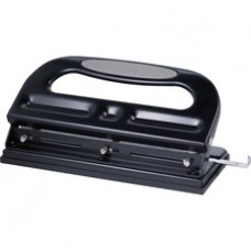 Business Source Three-hole Heavy-duty Punch - 3 Punch Head(s) - 40 Sheet Capacity - 9/32" Punch Size - Black