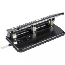 Business Source Heavy-duty 3-hole Punch - 3 Punch Head(s) - 30 Sheet Capacity - 9/32" Punch Size - Black