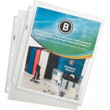 Business Source Top-Loading Poly Sheet Protectors - 11" Height x 9" Width - 1.9 mil Thickness - For Letter 8 1/2" x 11" Sheet - Ring Binder - Rectangular - Clear - Polypropylene - 100 / Box
