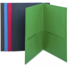 Business Source Two-Pocket Folders - Letter - 8 1/2" x 11" Sheet Size - 125 Sheet Capacity - 2 Internal Pocket(s) - Paper - Assorted - 2.20 lb - Recycled - 25 / Box