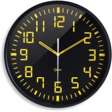 Orium Silent Contrasting Clock - Analog - Quartz - Black Main Dial - Black/Acrylonitrile Butadiene Styrene (ABS) Case