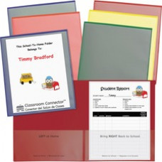 C-Line Classroom Connector Pocket Folder - 2 Internal Pocket(s) - Red, Orange, Yellow, Green, Blue, Purple - 6 / Pack