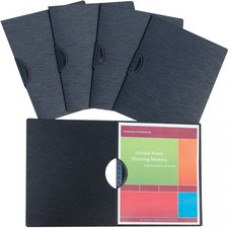 C-Line Exactive Report Cover - Clip Fastener - Black, Opaque - 5 / Pack