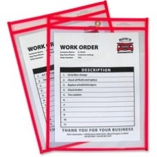 C-Line Neon Shop Ticket Holders, Stitched - Red, Both Sides Clear, 9 x 12, 15EA/BX, 43914