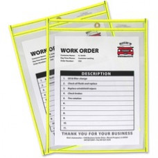 C-Line Neon Shop Ticket Holders, Stitched - Yellow, Both Sides Clear, 9 x 12, 15EA/BX, 43916