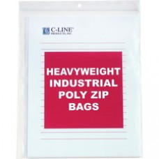 C-Line Heavyweight Industrial Poly Zip Bags - 8-1/2 x 11, 50/BX, 47911