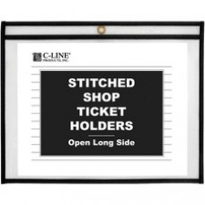 C-Line Shop Shop Ticket Holders, Stitched - Both Sides Clear, Open Long Side, 11 x 8-1/2, 25/BX, 49911