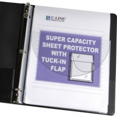 C-Line Super Capacity Super Heavyweight Vinyl Sheet Protectors with Tuck-In Flap - Clear, Top Loading, 11 x 8-1/2, 10/PK, 61027