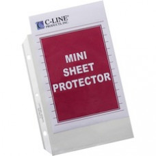 C-Line Heavyweight Poly Sheet Protectors - Mini Size, Clear, Top Loading, 8-1/2 x 5-1/2, 50/BX, 62058