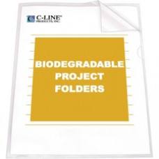 C-Line Biodegradable Poly Project Folders - Reduced Glare, 11 X 8-1/2, 25/BX, 62627