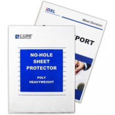C-Line No-Hole Heavyweight Poly Sheet Protectors - Clear, Top Loading, 11 x 8-1/2, 25/BX, 62907