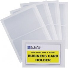 C-Line Self-Adhesive Business Card Holders - Side Loading, Peel & Stick, 2 x 3-1/2, 10/PK, 70238