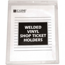C-Line Vinyl Shop Ticket Holders, Welded - Both Sides Clear, 8-1/2 x 11, 50/BX, 80911