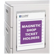 C-Line Magnetic Vinyl Shop Ticket Holders, Welded - 8-1/2 x 11, 15/BX, 83911