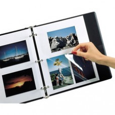 C-Line Redi-Mount Ring Binder Photo Mounting Sheets - Clear Overlay, White Page, 11 x 9, 50/BX, 85050