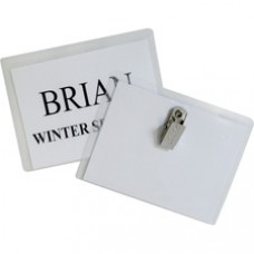 C-Line Clip Style Name Badge Holder Kit - Sealed Holders with Inserts, 4 x 3, 96/BX, 95596