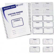C-Line Visitor Badges with Registry Log - 3-5/8 x 1-7/8 Badge Size, 150 Badges and Log Book/BX, 97030