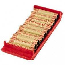 ControlTek Coin Trays for Pennies - Stackable - 1 x Coin Tray10 Coin Compartment(s) - Red - Plastic