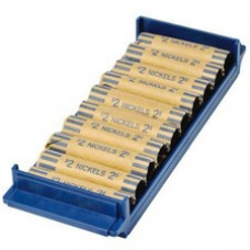 ControlTek Coin Trays for Nickels - Stackable - 1 x Coin Tray10 Coin Compartment(s) - Blue - Plastic