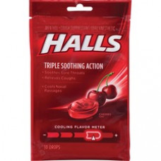 Cadbury Halls Cherry Cough Drops - For Sore Throat, Cough, Nasal Congestion - Cherry - 12 / Box