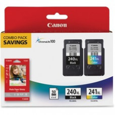 Canon PG-240XL/CL-241XL/GP-502 Ink Cartridge/Paper Kit - Black, Tri-color - Inkjet - High Yield - 2 / Pack