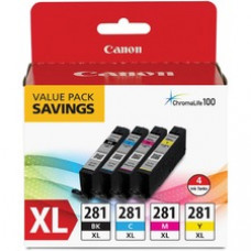 Canon CLI-281XL Original Inkjet Ink Cartridge - Value Pack - Multicolor - 4 / Pack - Inkjet - 4 / Pack