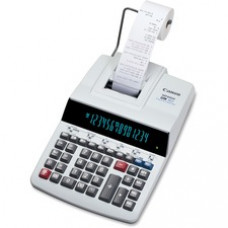 Canon MP49DII Desktop Printing Calculator - Dual Color Print - Dot Matrix - 4.8 lps - Heavy Duty, Extra Large Display, Auto Power Off, Clock, Calendar, Sign Change, Item Count - 14 Digits - Fluorescent - AC Supply Powered - Gray - 1 Each