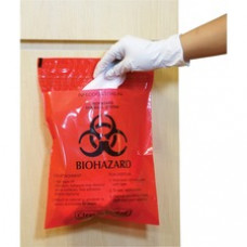 CareTek Stick-On Biohazard Infectious Red Waste Bags - 1.40 quart - 12