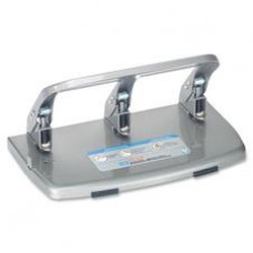 CARL Heavy-duty 3-Hole Punch with Tray - 3 Punch Head(s) - 40 Sheet Capacity - 9/32" Punch Size - Silver