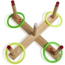 Champion Sports Wooden Target Ring Toss Set - Sports - Assorted - Wood, Plastic