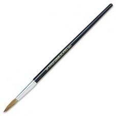 CLI Round Camel Hair Paint Brushes - 1 Brush(es) - No. 12 Hardwood Black Handle - Aluminum Ferrule