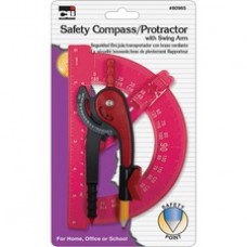 CLI Swing Arm Safety Compass/Protractor - Plastic - Assorted