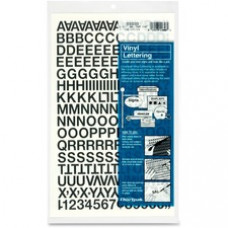 Chartpak Vinyl Helvetica Style Letters/Numbers - 12, 167 (Numbers, Capital Letters) Shape - Self-adhesive - Easy to Use - 0.50" Height - Black - Vinyl - 201 / Pack