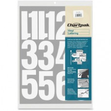 Chartpak Permanent Adhesive Vinyl Numbers - 23 (Numbers) Shape - Self-adhesive - Easy to Use - 4