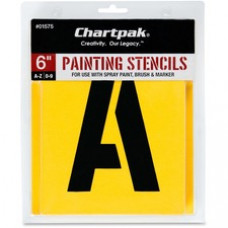 Chartpak Painting Letters/Numbers Stencils - 6