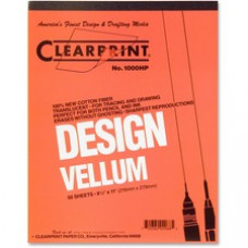 Clearprint Design Vellum Pad - Letter - 50 Sheets - Plain - 16 lb Basis Weight - 8 1/2