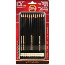 Koh-I-Noor Artist Drawing Pencil Set - 5B, 4B, 3B, 2B, B, HB, F, H, 2H, 3H, 4H, ... Lead - 2 mm, 2.5 mm Lead Diameter - Graphite Lead - 12 / Set