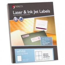 MACO White Laser/Ink Jet Shipping Label - 5 1/2