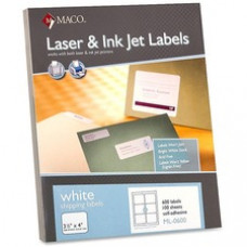 MACO White Laser/Ink Jet Shipping Label - 3 21/64