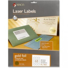 MACO Laser Gold Foil Notarial & Certificate Labels - Round - 2.50
