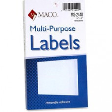 MACO White Multi-Purpose Labels - Removable Adhesive - 1 1/2
