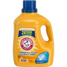 Arm & Hammer Clean Burst Laundry Detergent - Concentrate Liquid - 144.5 fl oz (4.5 quart) - Clean Burst ScentBottle - 4 / Carton - Clear