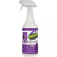 OdoBan Lavender Deodorizer Disinfectant Spray - Ready-To-Use Spray - 0.25 gal (32 fl oz) - Lavender Scent - 1 Each - Purple